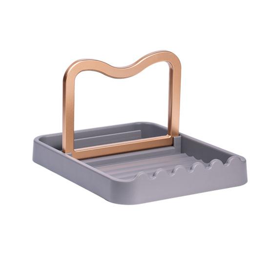 Устойчивая подставка для кастрюль с крышкой, противоскользящая практичная полка для посуды, держатель для хранения столовых приборов