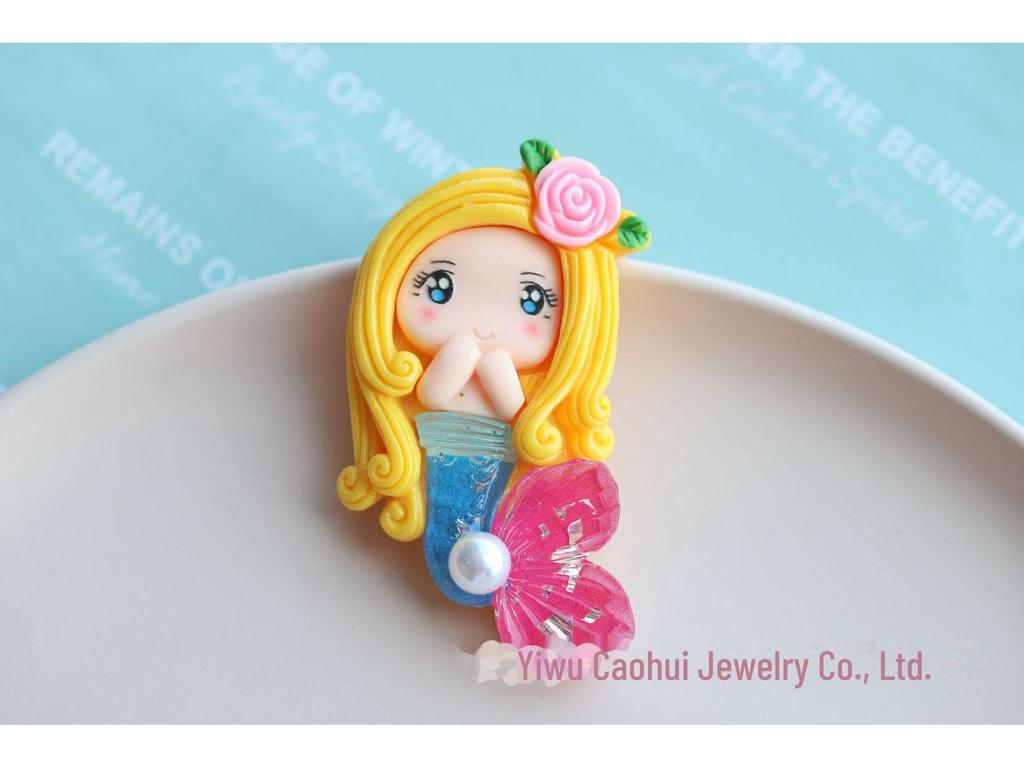 Кукла-русалка с жемчужной ракушкой и пайетками, магнит на холодильник и коробка для хранения украшений