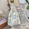 Flax Flower Lace Shoulder Bag Women's Spring and Summer Shoulder Splicing Cloth Bag Small Fresh Vest Bag Hand Bag