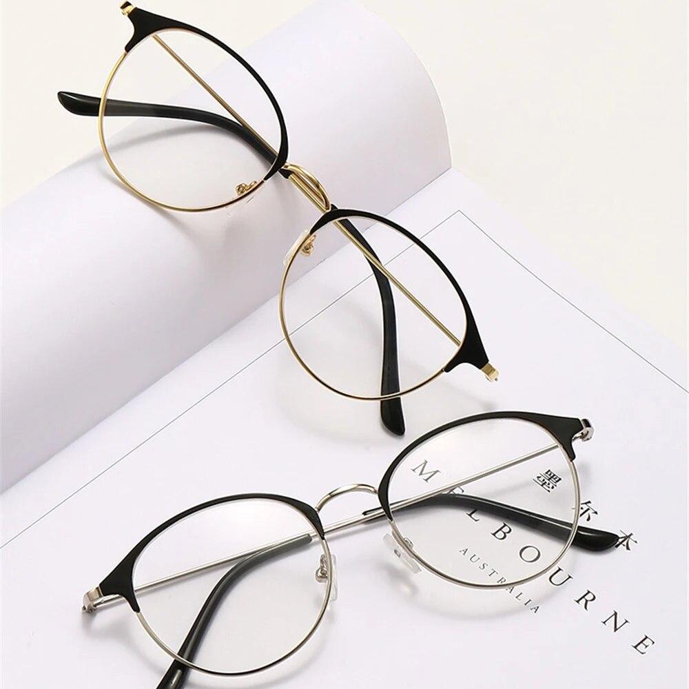 Fashion Anti Blue-ray Reading Glasses Metal Presbyopia Eyeglasses Women Square Round Far Sight Eyewear Vision Care +1.0~+4.0