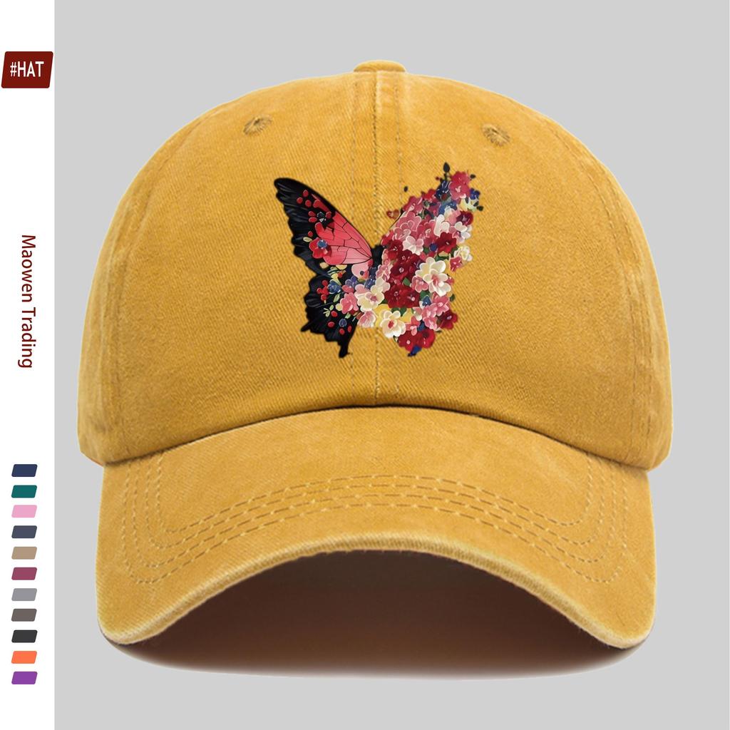pc Floral And Butterfly Print Baseball Cap Casual Printed Design Sun Hat Party Decor Hat MultiColor Optional Home Leisure