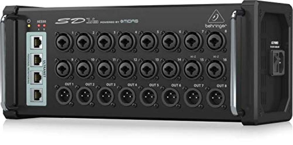 Behringer Stage Box 16 AES50 Connection Совместим с X32 Оснащен 16 предусилителями MIDAS Design XLR Combo Jack Оснащен стойкой терминалов ULTRANET