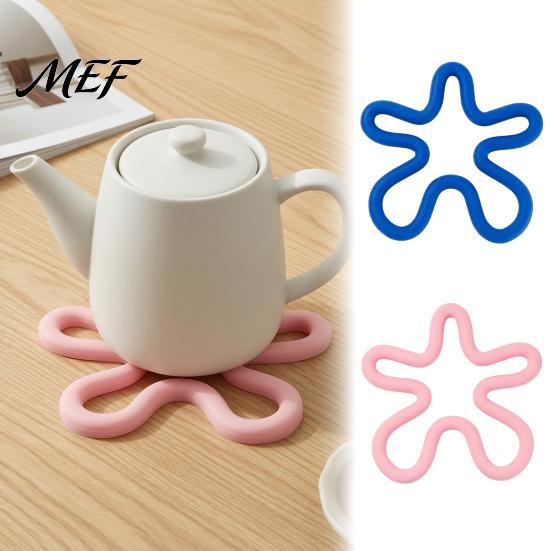 Durable Heat Resistant Mat Silicone Coaster, Irregular Flower Shape, Kitchen Countertop Protector, Non-slip Home Table Protection