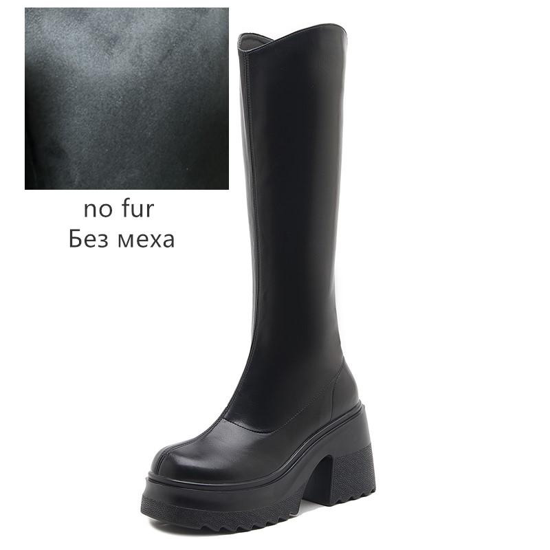 Модная обувь AIYUQI Ботильоны на высоком каблуке Женские Осень 2025 Новые Натуральная кожа Платформа Ботильоны Женские Обтягивающие ногу Каблук 10 см Высокие Женские Ботинки для верховой езды