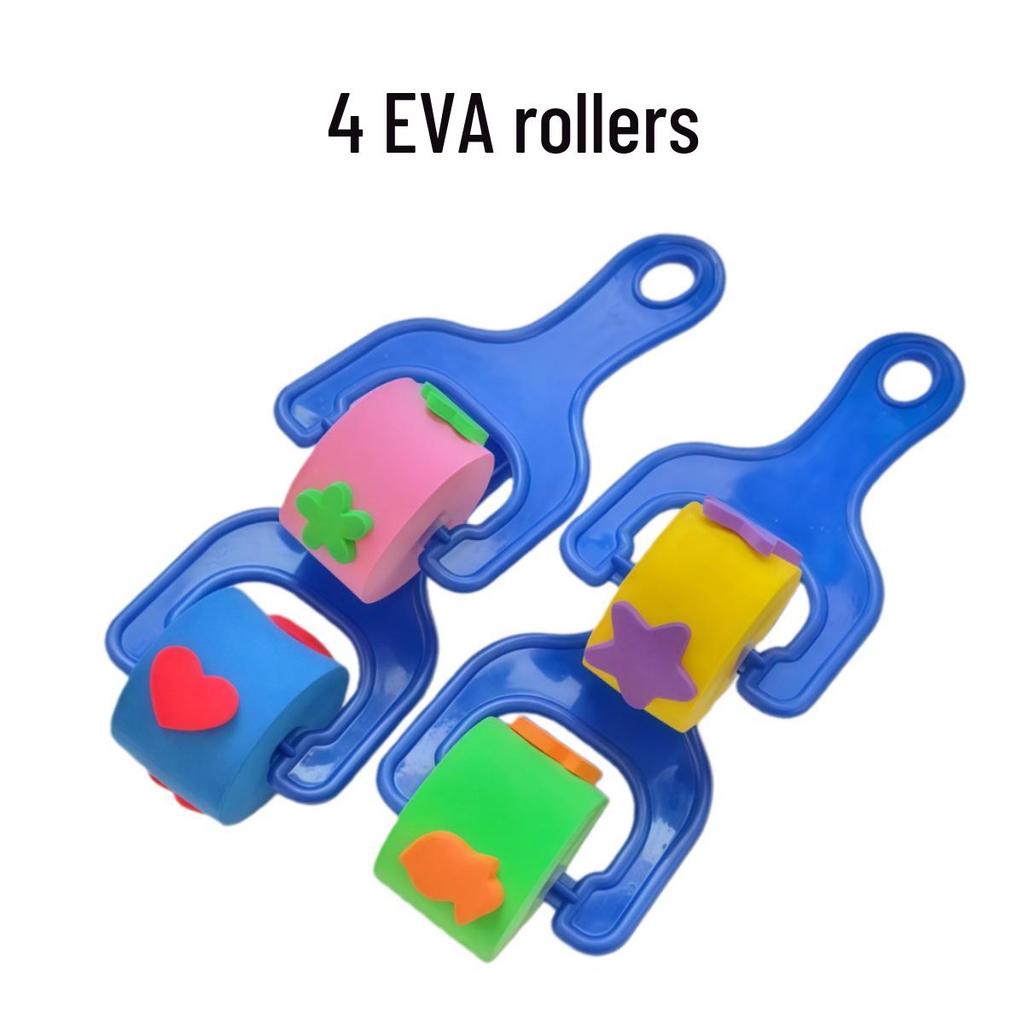 Children's DIY Sponge Painting Brush & Stamp Set for Graffiti Art