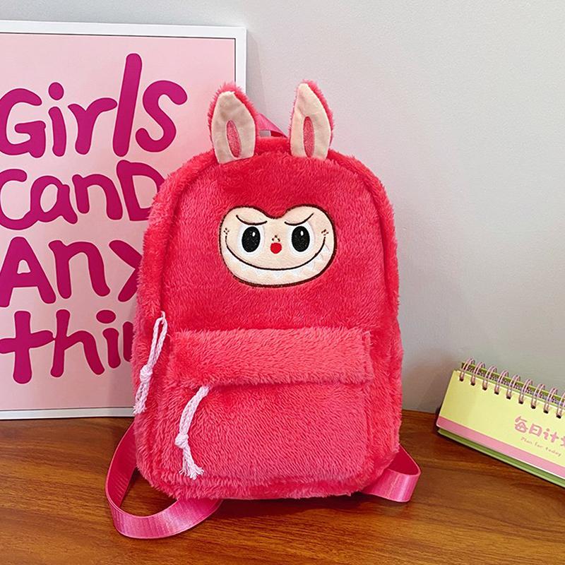 Мультяшный Лабубу Милый Плюшевый Рюкзак Девочка Сердце Большая Вместимость Сумка Для Путешествий На Ремнях Детский Подарок На День Рождения