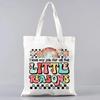 Cute Women Canvas Tote Bag Reusable Commuting Bags Gift for Teacher Trendy Ladies Shoulder Handbag Shopping Bag