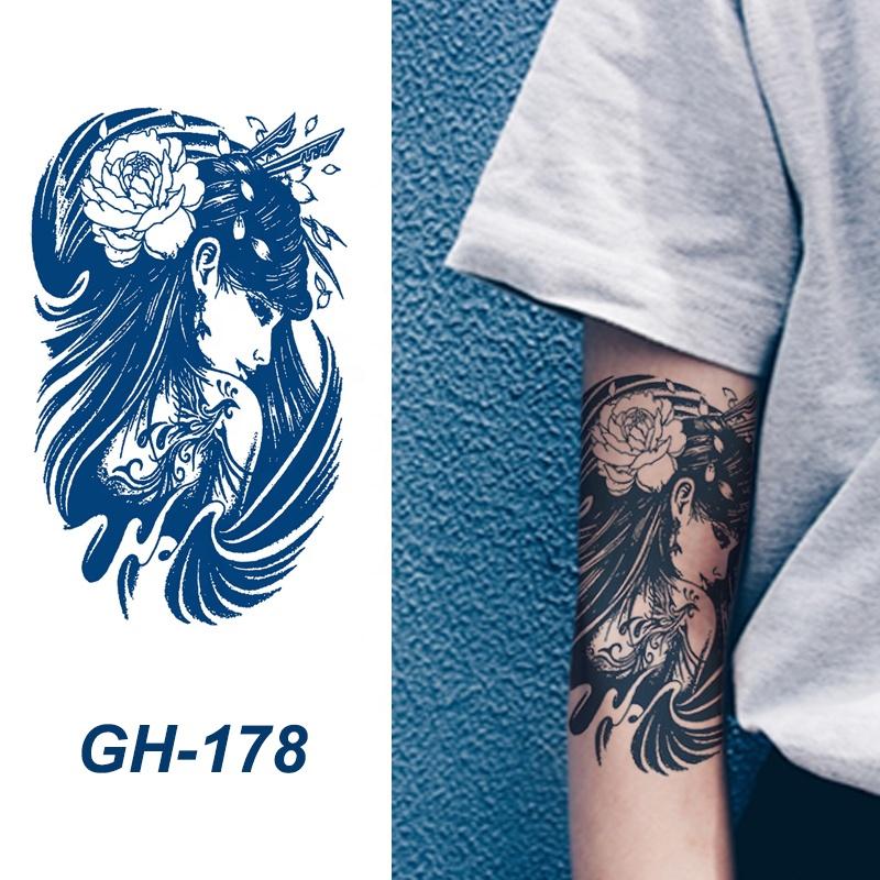 GH Hot Sale Waterproof Long Lasting Temporary Tattoos Stencil Body Art Arm Chest Leg Shoulder Tattoo Stickers for Girl Men Women