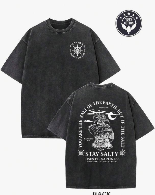 Washed Cotton TShirt Vintage Street Style DoubleSided Print Revival No Vacancy Pattern Mens TShirt Summer Shoulder Sleeves