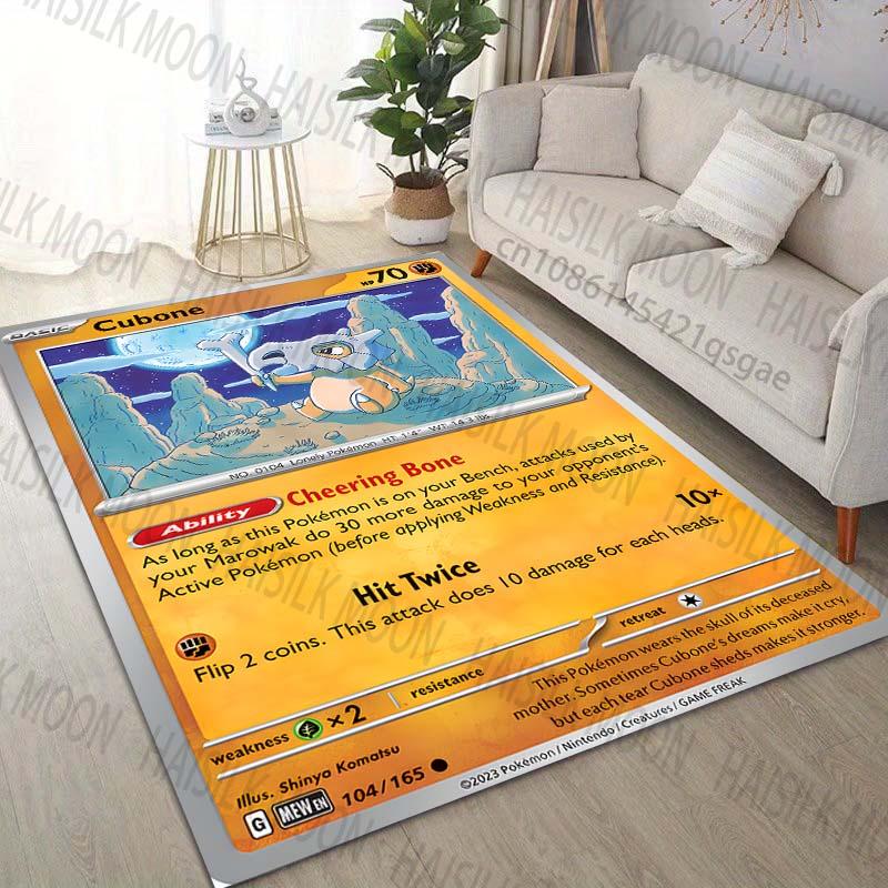 1PC Pokémon Cubone Printing Carpet for Living Room Bedroom Kid's Room Home Decor Area Rug Sofa Cloakroom Play Mat for Gifts