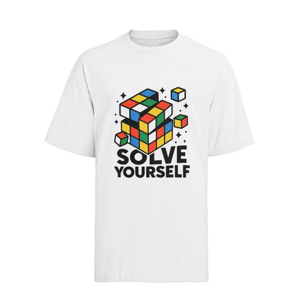 Solve Yourself Rubiks Cube Zauberwürfel 80s Herren T-Shirt Baumwolle