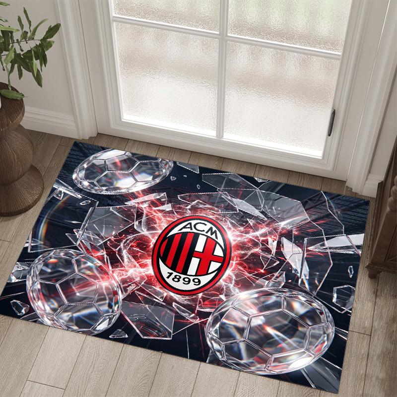 Дизайн AC Milan Кристальный Велюровый Ковер Уютный Не?Нескользящий ковер с принтом для спальни, гостиной, прихожей