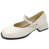 Versatile Retro Square Head Thick Heel Mary Jane Shoes Women's Autumn 2025 New Shallow Mouth Word with Medium Heel Single Shoes Women