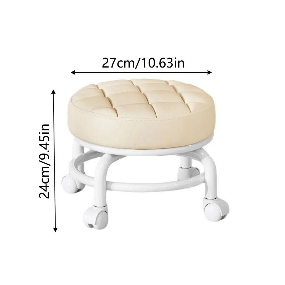 Вращающийся стул на роликах из искусственной кожи, водонепроницаемый стул на роликах, круглый стул с колесами, СПА