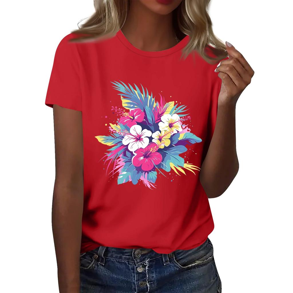 Женская мода повседневная футболка с круглым вырезом и короткими рукавами, топ, футболка, топ