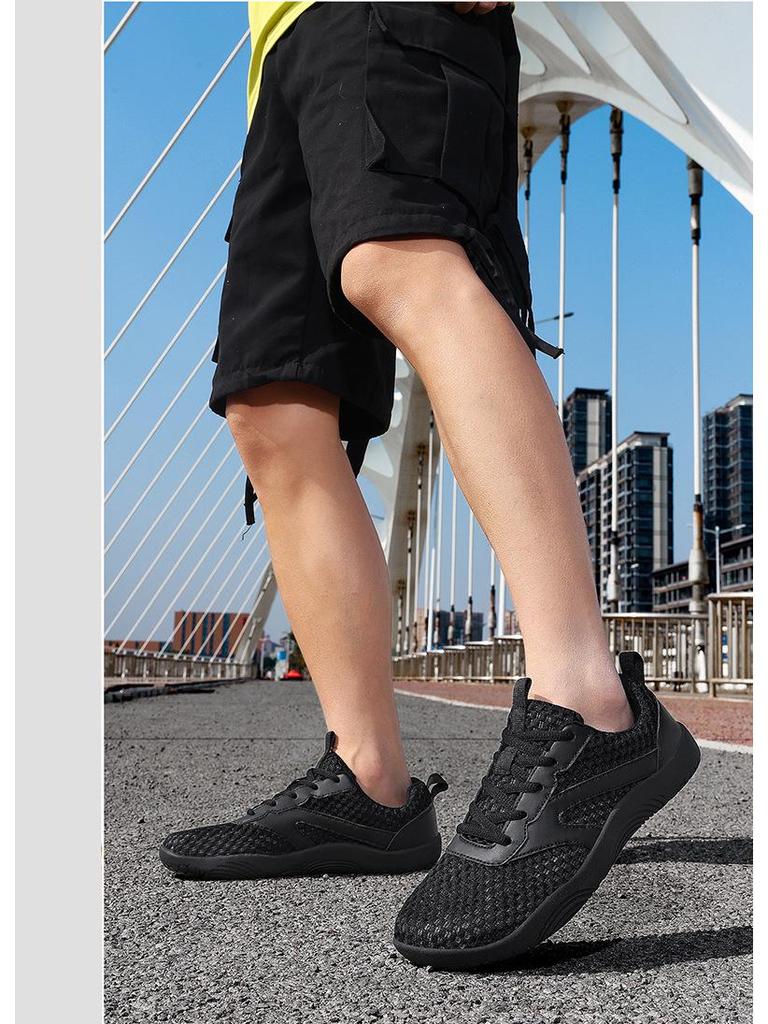 Мужские сетчатые кроссовки для бега с широким носком - Весна/Лето 2026, Дышащие, Мягкая подошва, Большой размер, Стиль босоногой