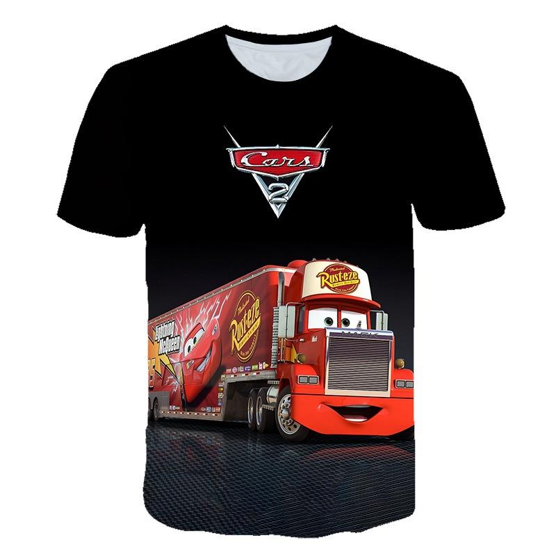 2024 new sports, short sleeves, animation, racing story 3D digital printing children's T-shirt