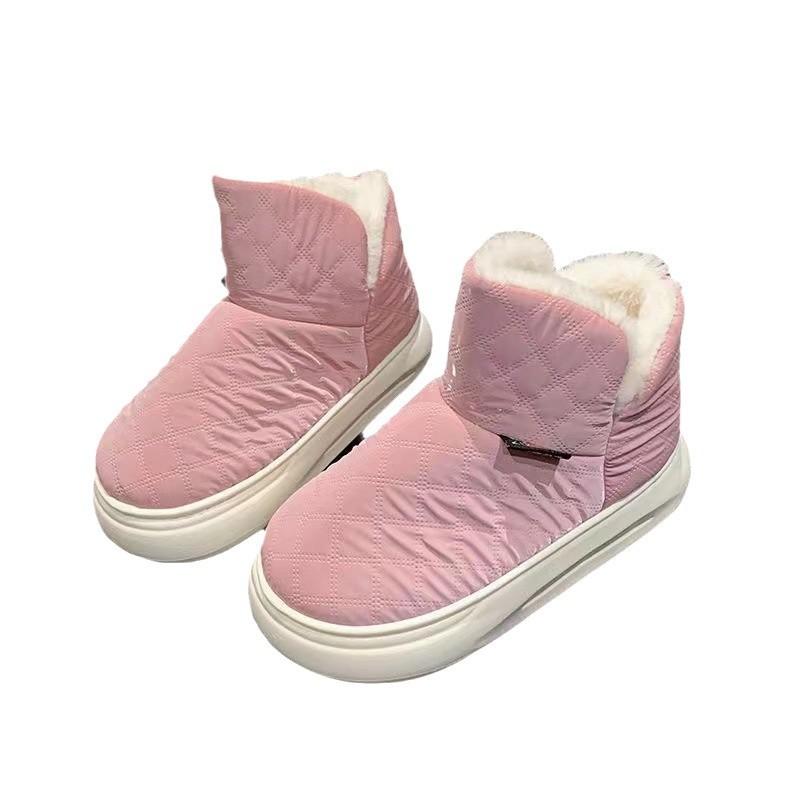 Winter Thickened Cotton Uppers and Bread Shoes Warm Cotton Boots Plus Down New Snow Boots for Women Medium and Short Tube