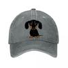 Cute Big Eyes Dachshund Plush Toy  New Vintage Washed Cotton Baseball Cap Parent Kids Sun Hats