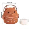 1Pcs Stackable Thermal Bento Box Eyeglass Bear Food Storage Container Durable Lunch Box