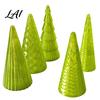 Reusable Holiday Accents 5Pcs Illuminated Christmas Tree With/No LED Lights Nordic Style Luminous Office Desk Winter Decorations Tabletop Ornaments,
