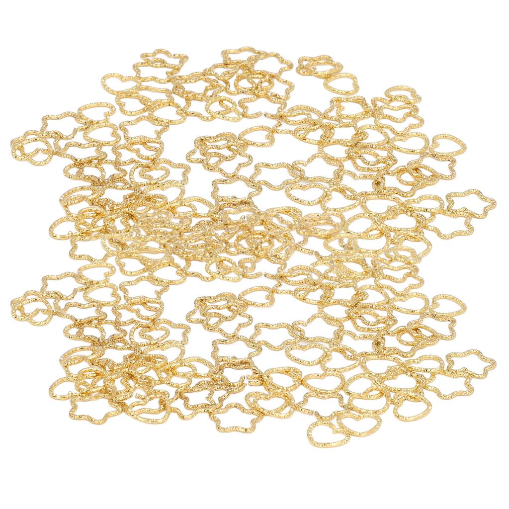 100 шт. Разноцветные заколки-кольца для косичек в форме звезды и сердца, милые металлические кольца для волос для вечеринок и повседневных мероприятий, золотистые