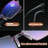 Rimless Diamond-cut Reading Glasses Anti-blue Light and Blue Film Integrated for Women Men Full Degree +1.0 +1.5 +2.0 +2.5 +3.0 +3.5 +4.0
