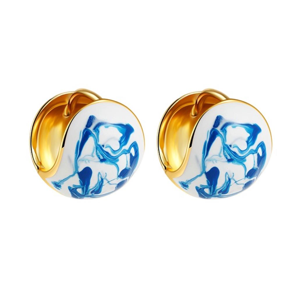 Китайские серьги из сине-белого фарфора, керамические, из фарфора, висячие, подарок