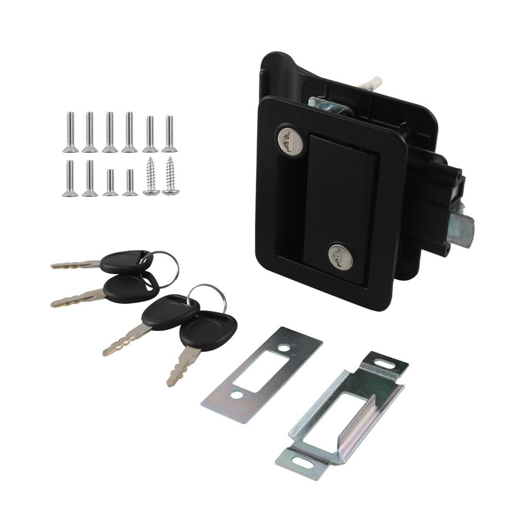 RV Door Lock Inside Outside Double Open Door Lock for Camper Caravan Trailer Replacement RV Entry Door Lock Latch Handle