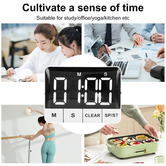 Kitchen Timer 120dB Loud Alarm Large LED Display Energy-saving Magnetic Countdown Multi-purpose Portable Timer
