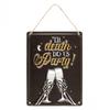 Til Death Do Us Party Champagne Metal Hanging Sign
