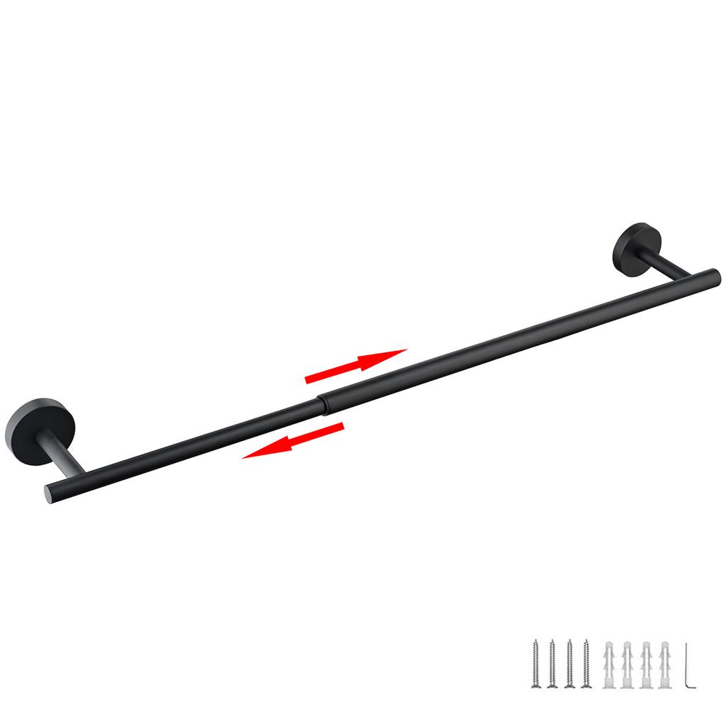 Регулируемые матовые черные держатели для полотенец из нержавеющей стали, одинарная вешалка для полотенец, настенный держатель для полотенец для ванной комнаты