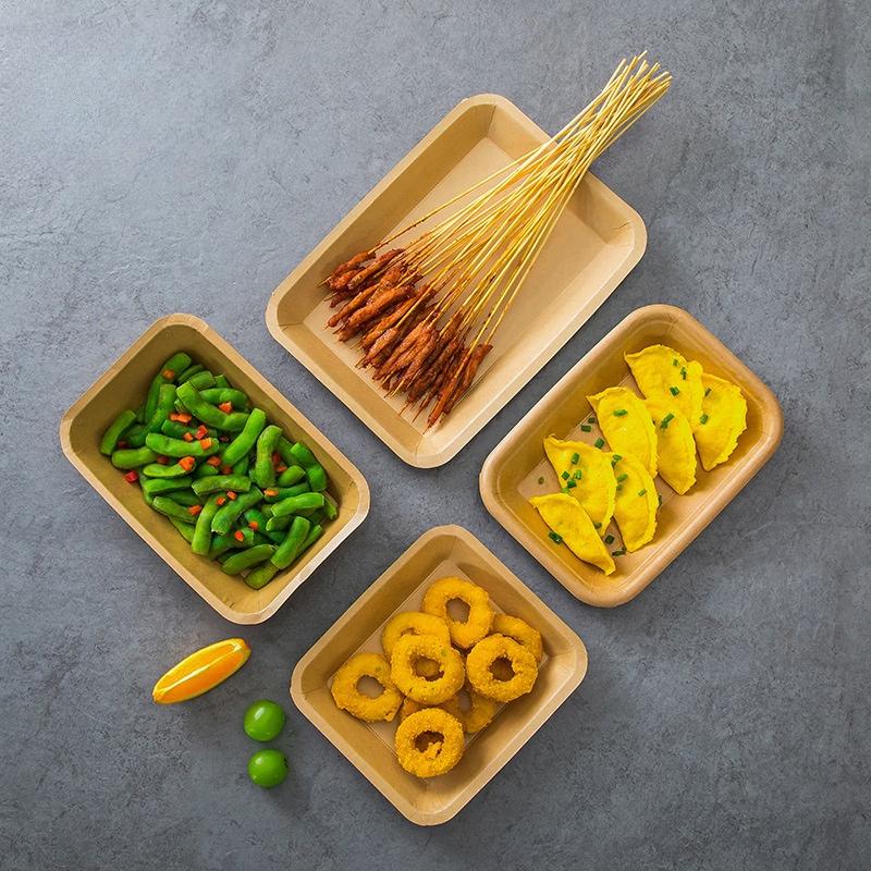 Disposable Kraft Paper Food Trays