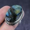 Подарочное кольцо из натурального лабрадорита ручной работы из серебра 925 пробы, размер 7 C0s10