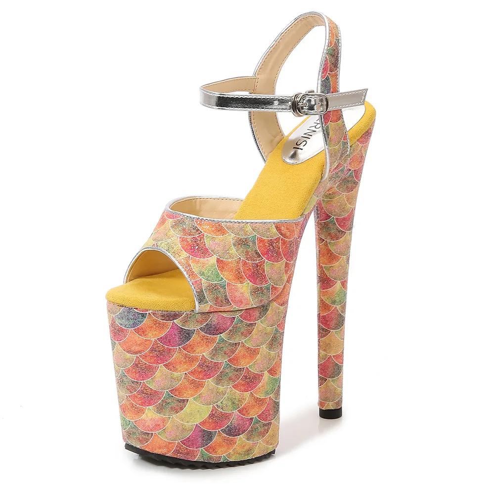 Fashion 20cm Hate Sky High Model Women's Heel Single Sandals Stiletto Stage Performance Shoe Car Model Catwalk Pole Dancer