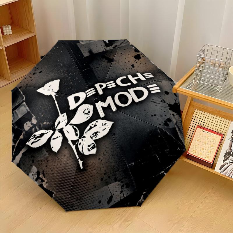 Принт Depeche Mode 8?Автоматический зонт с ребрами, ветрозащитный, легкий, складной, для путешествий на открытом воздухе