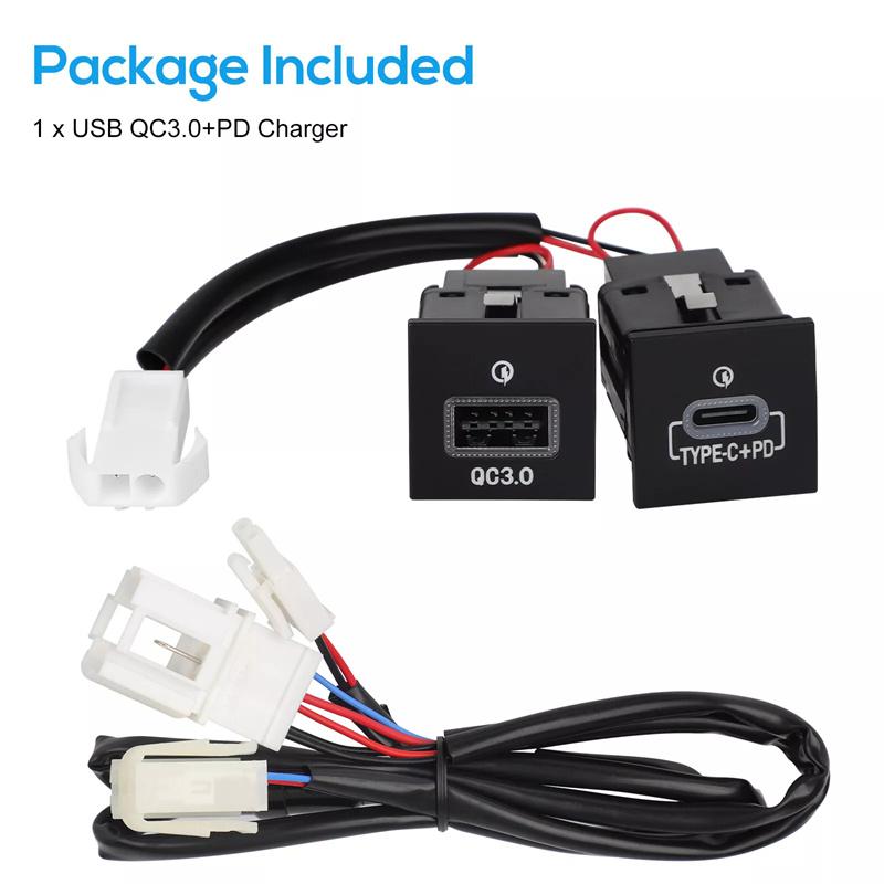 Для VW Golf 6 MK6 Jetta 5 MK5 Scirocco 2006 - 2012 Автомобильное USB-зарядное устройство PD Быстрая зарядка QC3.0 Автоматический адаптер для зарядки телефона Кнопка