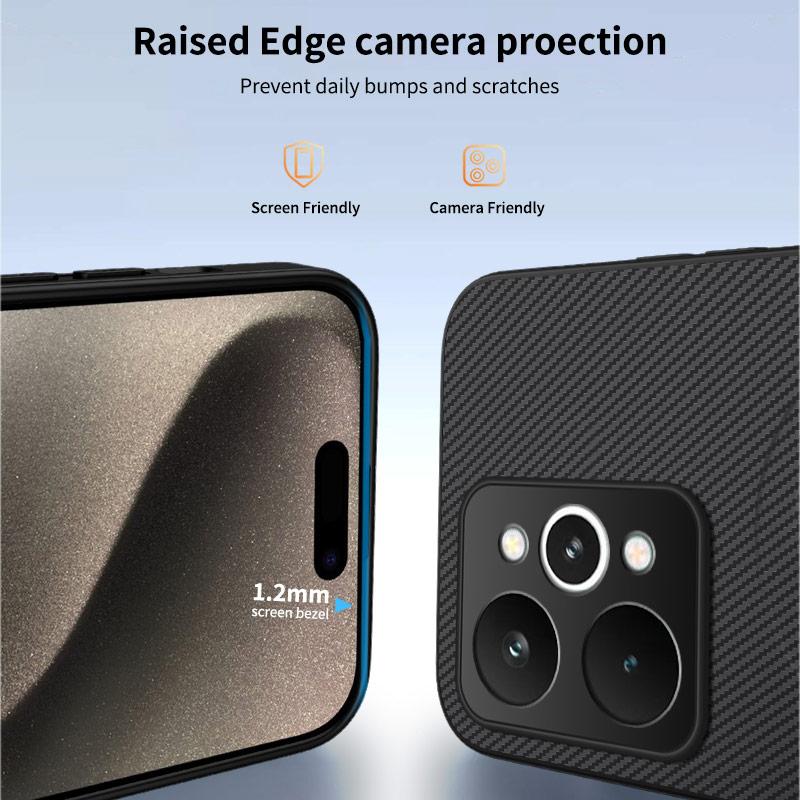 Чехол для Realme 15 5G, совместимый с MagSafe, серия WANLONFENG TQ, текстура углеродного волокна, ПК ТПУ чехол для телефона