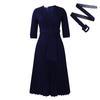 Women's Autumn/winter Fashion Suit Collar Compression Waist Plus Size Dress