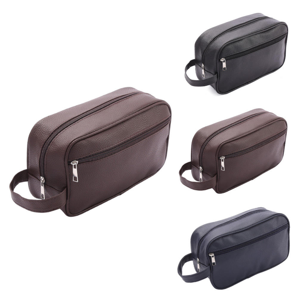 New Makeup Bag Pu Leather Portable Travel Wash Cosmetic Bag Toiletries Organizer Female Storage Handheld Box