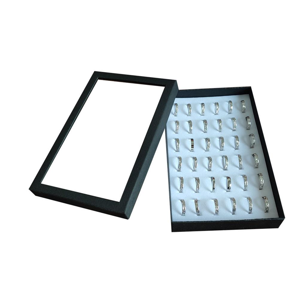 Коробка для колец с 36 отверстиями Контейнер для серег Стразы Ювелирные изделия Коллекционер серег-пуссетов Держатель для аксессуаров Органайзер Хранение Дисплей