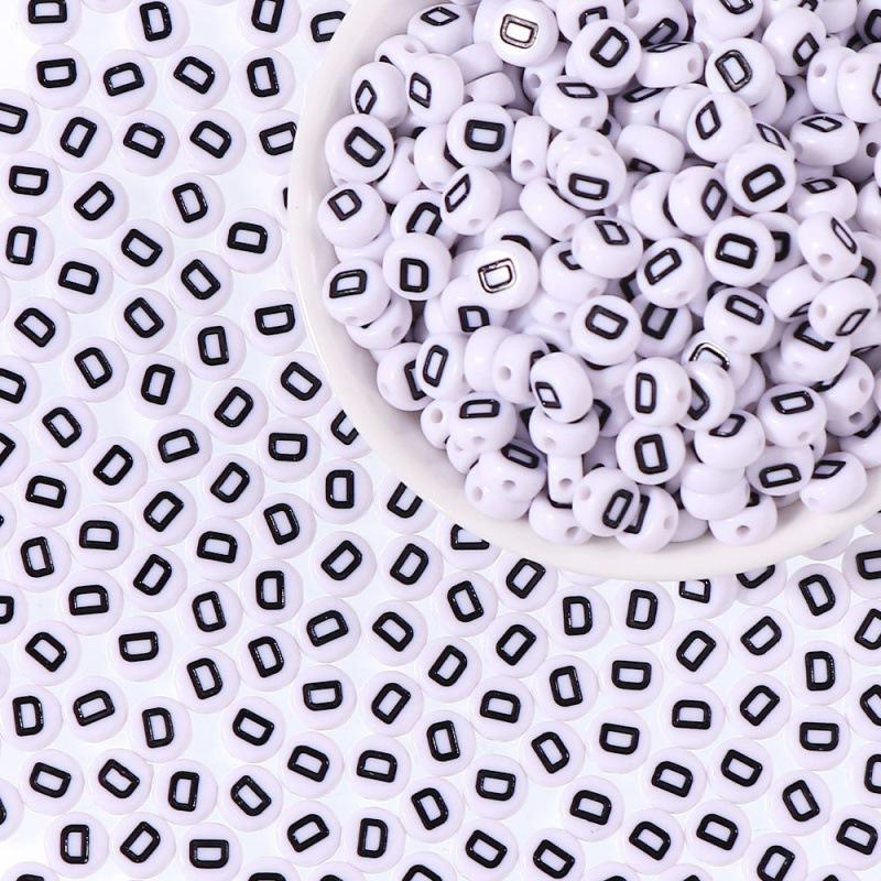 100 шт./пакет DIY Черно-белые английские акриловые бусины-буквы Ручная работа Браслеты Ожерелья Бусины Аксессуары