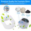 6/8/12 Pcs Cat Water Fountain Replacement Filters Automatic Pet Water Dispenser Carbon Filters with Pre-Filter Sponges for Ceramic And Stainless