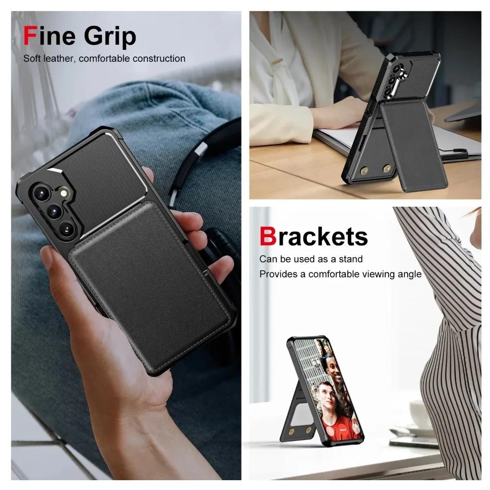 Card Slots Kickstand Wallet Case for Samsung Galaxy S26 S25 S24 S23 S22 S21 Ultra Plus A57 A37 A56 A36 A26 A55 A35 A54 A34 Cover