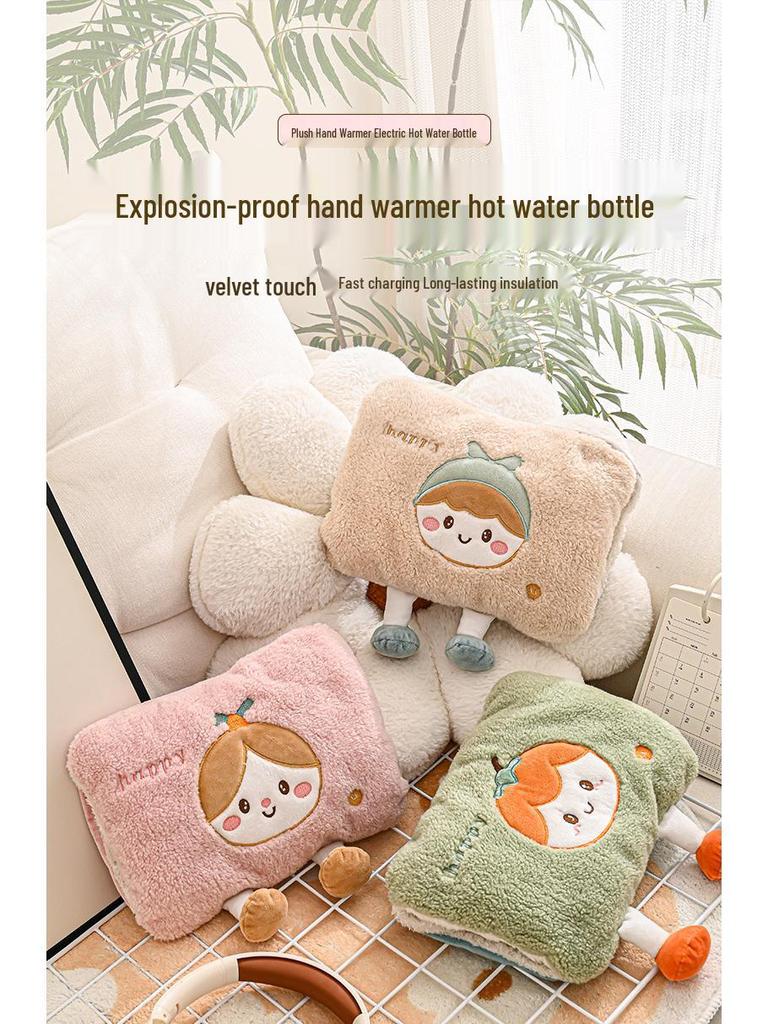 Мультяшная перезаряжаемая взрывозащищенная грелка - съемная грелка для рук для девочек, для кровати и живота.