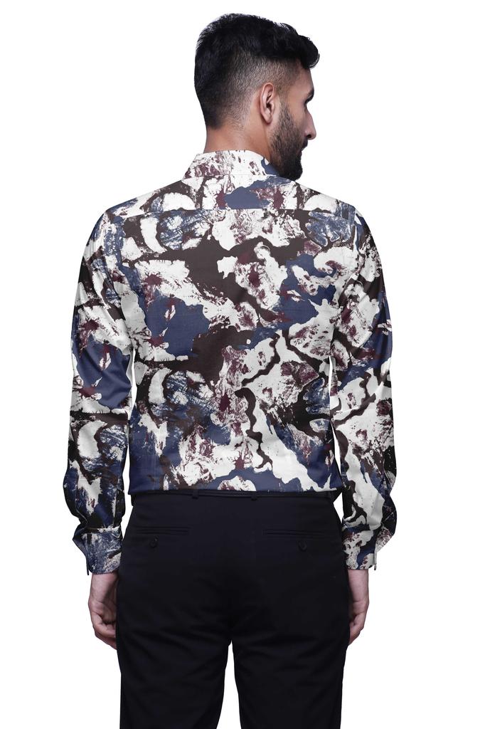 BestMan CottonA  ShirtA  For Men Long Sleeve Printed Spread CollarA  Slim Casual