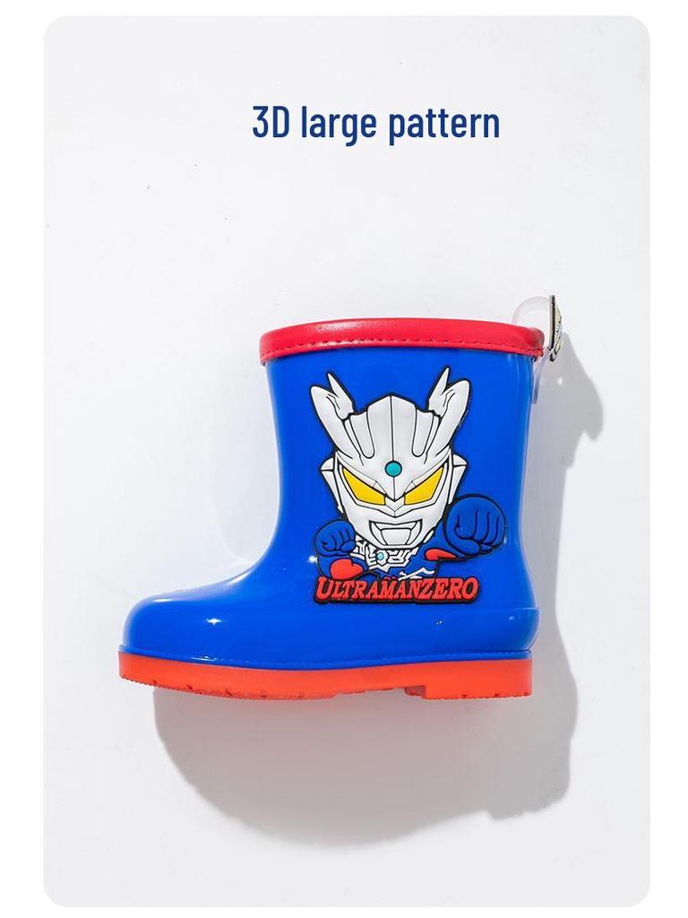 Нескользящие ПВХ резиновые сапоги Ultraman Tiga Zero для мальчиков 2-8 лет
