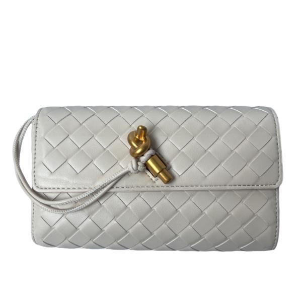 2024 Высококачественная плетеная сумка через плечо с золотым замком