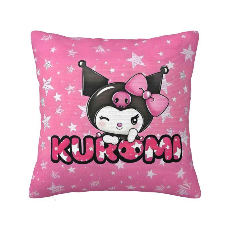 Индивидуальная современная милая наволочка Sanrio Kuromi для подушки, бархатная, кавайная, с мультяшным рисунком, для домашнего декора