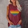 Rainbow Heart 3D Print Tank Tops Women Fashion Streetwear Summer Oversized O-Neck Vest Off Shoulder Sleeveless Woman Camisole